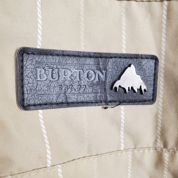 Men's Burton Dryride Snowboard Jacket. Tan w/ white pinstripes. SMALL - Picture 9 of 15